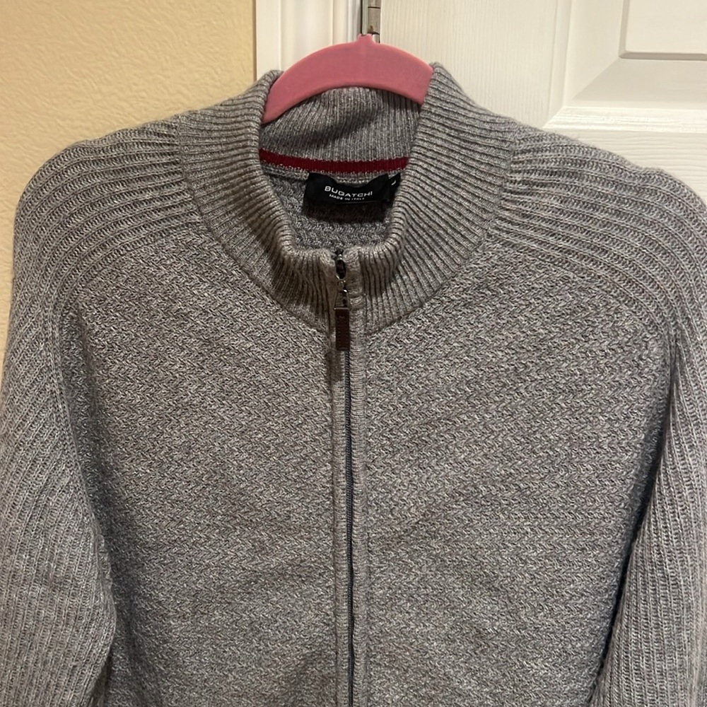 Bugatchi Full Zip Herringbone Sweater - image 3